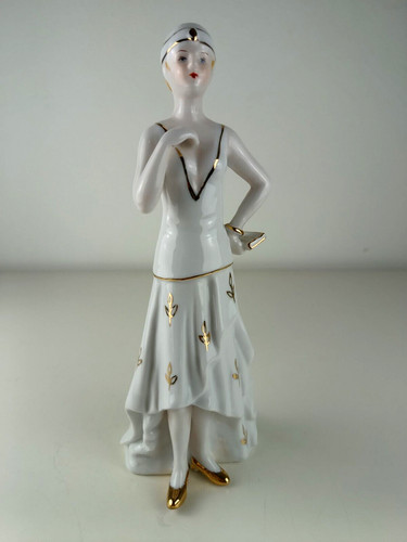 Porzellanfigur figur dame - porzellanfigur,