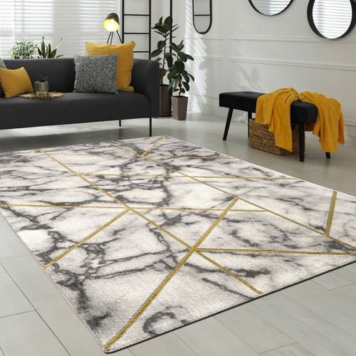 Wohnzimmer teppich grau gold - teppich,