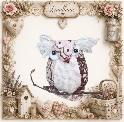Landhaus eule handarbeit - ♥,