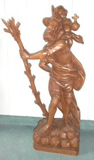Holz Skulptur Schnitzerei Christopherus ca. 85 cm hoch Südtiroler Arbeit