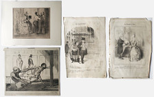 Grafik 4 Lithografien Konvolut Honoré Daumier Verschiedene Darstellungen