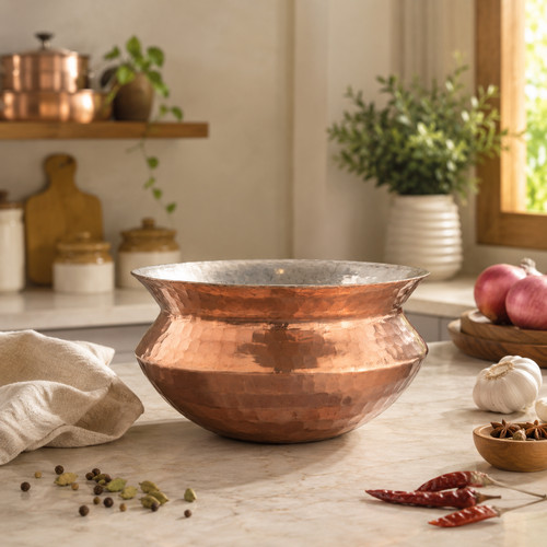 Kupfer biryani handi - kupfer,