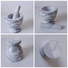 MARMOR MÖRSER MIT PITSTILL STÖSSEL granit grau  ca. 1255 g Ø innen ca. 7,5 cm