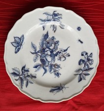 Meissen Schmuckteller Teller, Motiv blaue Blumen mit Insekten, Ø ca 25cm