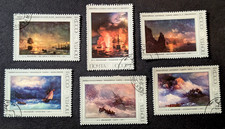 Russland Gemälde Kunst Galerie Bilder Maler Ajwasowskij Satz Briefmarke Stamp