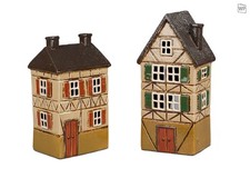 2er Set Teelichthalter Häuser