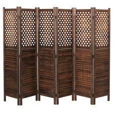 Paravent MCW-A84, Raumteiler Trennwand Sichtschutz, Ornamente 170x245cm, braun