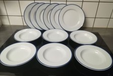 Suppenteller Speiseteller Pasta ASS WEISS  BLAU Porzellan FLACH TIEF