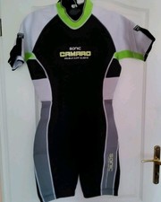 SHORTIE Neopren 3 mm Schnorchel-Tauchanzug Camarro Gr.44 XL Schwarz Grau Grün  