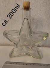Glasflasche Stern Mit Korken Kork Verschluss 200ml 20cm 0,2L Glas Flasche 