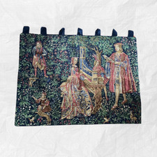 Wandteppich Frankreich Gobelin mittelalterlich 108x79 cm mit Schlaufen Stickerei