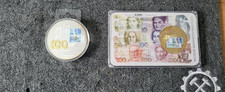2X Medaille Abschied von der DM 2001 - Der 100 DM-Schein PP/Proof