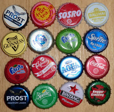 16 KRONKORKEN aus INDONESIEN Bier PROST Bali Hai TEE Sprite COCA-COLA Ginseng 2