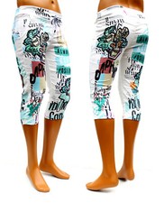 Damen 3/4 Capri Jeans Bermuda