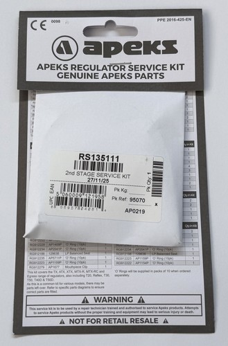 Apeks stufe service kit - service,