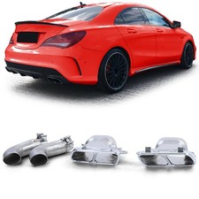 Doppel Endrohre Sport Ausführung Chrom für Mercedes CLA C117 X117 13-19