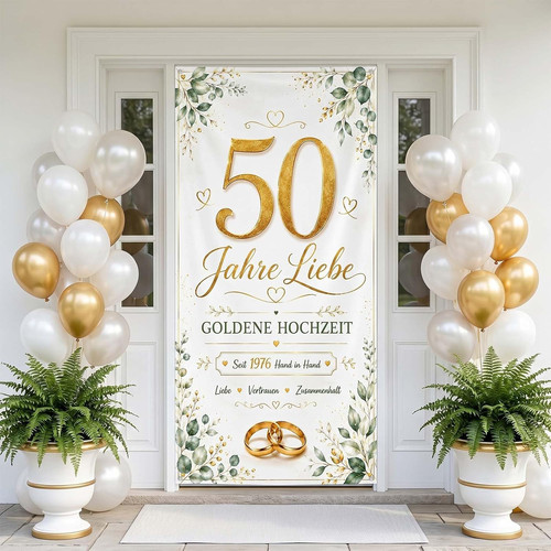 Goldene hochzeitsdeko banner - goldene,