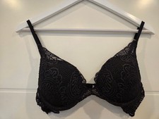 NEUER Victoria’s Secret Spitzen Push-Up BH schwarz / anthrazit Gr. 34B/75B