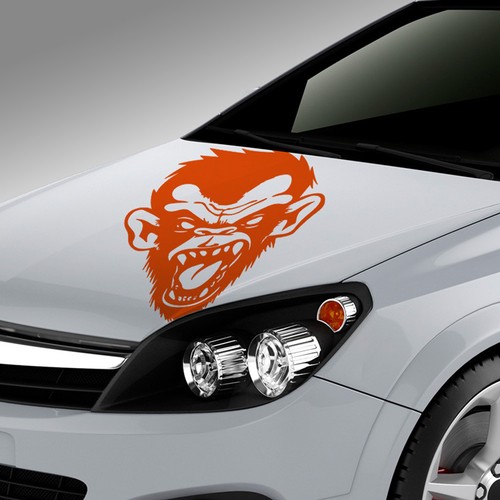 Aufkleber affe mad monkey - aufkleber,