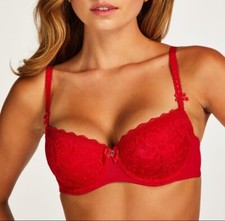 Hunkemöller Maya BH 75D Nachtwäsche Rot Spitze  Lingerie Sexy Reizwäsche