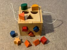 HOLZWÜRFEL STECKSPIEL PUZZLE Firma Eichhorn 15 x 15 x 17 cm GEBRAUCHT