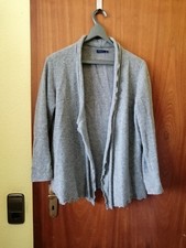 Kaschmir Volant Cardigan Strickcardigan Jacke Strickjacke Strickhülle grau