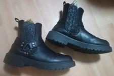 Glitzer Boots "Bikerstyle" Gr.37 schwarz-silber