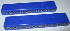 Verteilerplatte,  20 Anschlüße für Stecker (2,6mm)  2 Stück blau  NEU