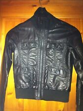 Leder-Imitat-Jacke, Flieger-Jacke, Gr. S, schwarz