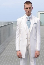 Weiß Business Smoking Frack Trauzeuge Herren Anzüge AbschlussballMaßgeschneidert