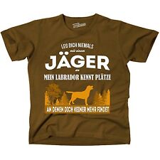 T-Shirt BRAUN JÄGER LABRADOR HUND HUNDE KENNT Plätze findet JAGD Siviwonder 
