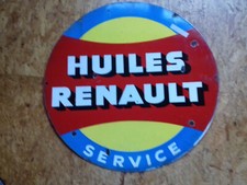 Emailschild HUILES RENAULT SERVICE selten Ausleger alt