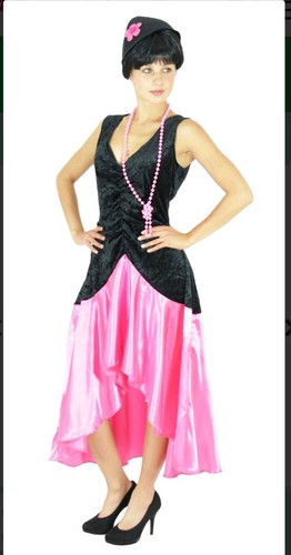 20er jahre kleid - pink, schwarz