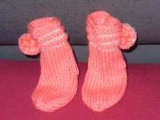 NEU: Babyschuhe Strickschuhe Handarbeit Stricksocken rosa/koralle ca. Gr. 15/16 