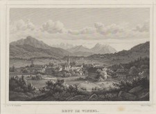 Reit im Winkel Original Stahlstich Poppel 1870