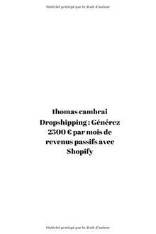Dropshipping générez 2500 - :,