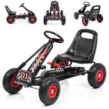 Kinderfahrzeug GOKART Tretauto Kinder Handbremse bis 30 kg Auto mit 4 Rädern ROT