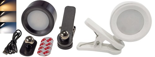 Akku clip leuchte led - akku, dimmbar