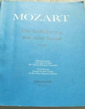 Mozart - Die Entführung aus dem Serail - Klavierauszug, KV384, Bärenreiter,