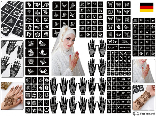 Henna tattoo schablone kit - henna, kit,