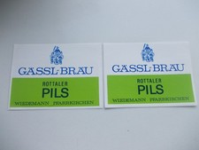 2 alte Bieretiketten Brauerei Gässl Pfarrkirchen