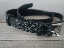 A Cuckoo Moment Gürtel 100cm 2cm  Rochenleder Schwarz Stingray belt