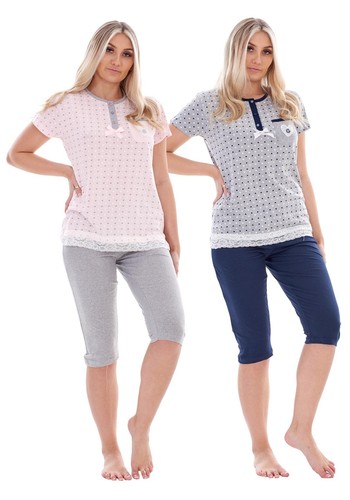 Damen capri pyjama set - damen,