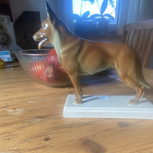 Schäferhund porzellanfigur - schäferhund,