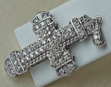 1.10 Ct♦️ Brillant Anhänger Kreuz aus 750 18Kt Gold Kreuzchen Diamanten ♦️9005