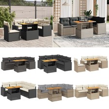 Gartenmöbel mit Kissen Sofa Garnitur Lounge Sitzgruppe Poly Rattan Loungemöbel