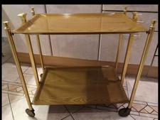Mid Century Servierwagen/Teewagen Goldfarben faltbar, 70er RAR