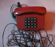 älteres Telefon mit Tasten von 1991 01 LX weinrot langes Kabel