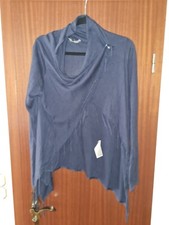 "Bonita" Damen Strickjacke / Poncho Größe M Langarm Fransen dunkelblau