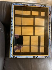 Setzkasten  Holz Blau meliert